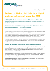 Audiweb pubblica i dati della total digital audience del mese di