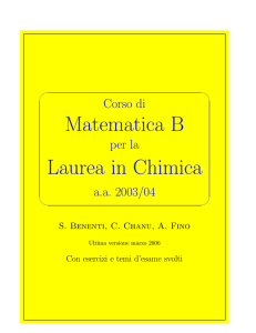 Matematica B Laurea in Chimica
