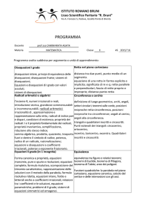 PROGRAMMA - Istituto Romano Bruni