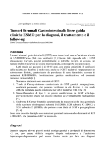 Tumori Stromali Gastrointestinali: linee guida cliniche