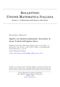 Algebre con identità polinomiali - bdim: Biblioteca Digitale Italiana di
