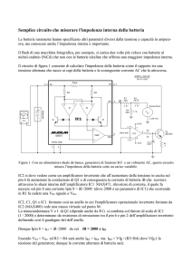 Semplice circuito che misurare l`impedenza interna della batteria