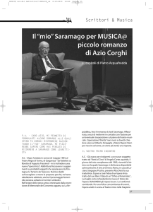 Il “mio” Saramago per MUSICA@ piccolo romanzo di Azio Corghi Il