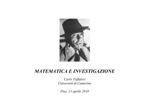 Carlo Toffalori - Matematica e investigazione