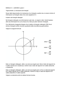 Trigonometria e risoluzione triangoli