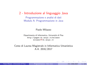 =1=2 - Introduzione al linguaggio Java