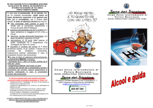 Volantino informativo su alcool e guida