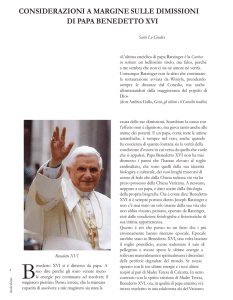 considerazioni a margine sulle dimissioni di papa benedetto xvi