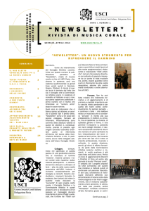 "Newsletter" - Rivista di Musica Corale di U.S.C.I Pavia