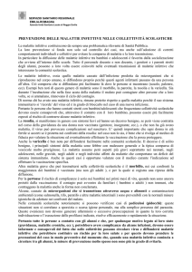 Asl di Reggio Emilia - Disposizioni in caso di malattie infettive