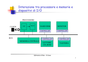 Interazione tra processore e memorie e dispositivi di I/O