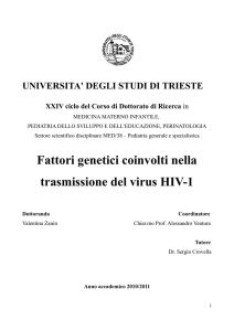 Fattori genetici coinvolti nella trasmissione del virus HIV-1