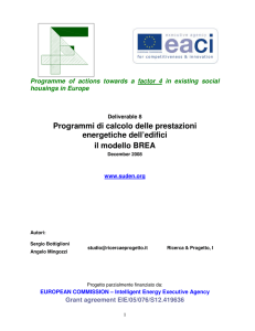 Programmi di calcolo delle prestazioni energetiche dell`edifici il