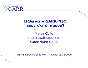 Il Servizio GARR-NIC: cosa c`e` di nuovo?