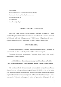Profilo Franca - Università degli studi di Bergamo