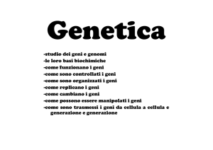 -studio dei geni e genomi -le loro basi biochimiche