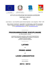 programmazione disciplinare latino primo anno liceo linguistico