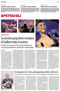 Corriere del Ticino, 29.7.2013