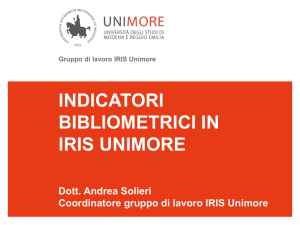 indicatori bibliometrici in IRIS