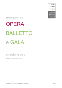 Stagione Opera e Balletto 2014-15 Teatro Carlo Felice