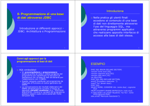 8- Programmazione di una base di dati attraverso JDBC