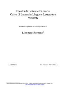 Facoltà di Lettere e Filosofia Corso di Laurea in Lingue e Letterature