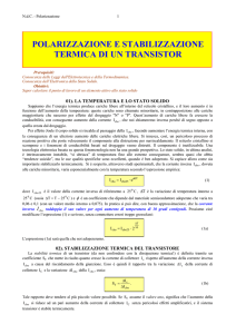 polarizzazione e stabilizzazione termica di un transistor