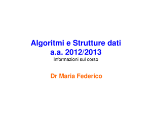 Algoritmi e Strutture dati aa 2012/2013