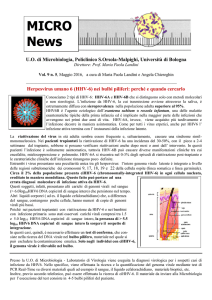 (HHV-6) nei bulbi piliferi - Policlinico S.Orsola