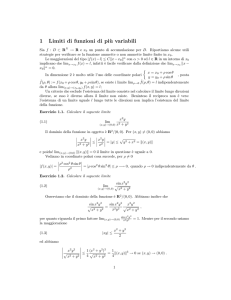 1 Limiti di funzioni di pi`u variabili
