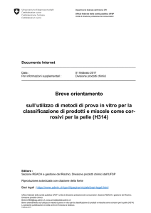 Breve orientamento sull`utilizzo di metodi di prova in vitro per la