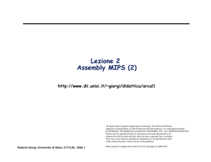 Lezione 2 Assembly MIPS (2)