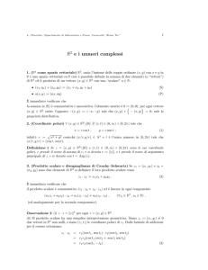 I numeri complessi, l`esponenziale complesso e la formula di Eulero.