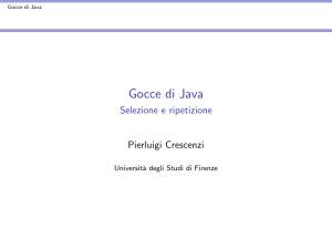 Gocce di Java - Selezione e ripetizione