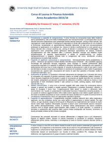 Corso di Laurea in Finanza Aziendale Anno Accademico 2015/16