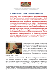 PAPA FRANCESCO E L`IDEALISMO