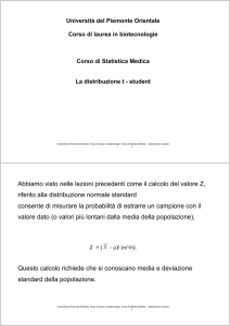 Abbiamo visto nelle lezioni precedenti come il calcolo del valore Z