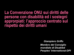 La Convenzione ONU sui diritti delle persone con disabilità ed i