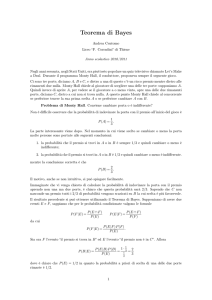 Teorema di Bayes - Giovani Matematici di Vicenza