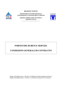 forniture di beni e servizi: condizioni generali di contratto