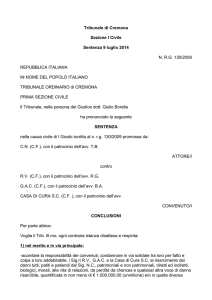 Tribunale di Cremona - Sentenza 9 luglio 2014