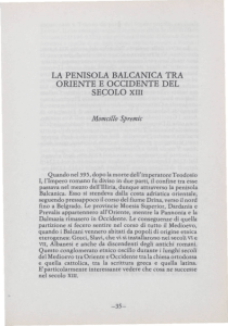 la penisola balcánica tra oriente e occidente del secólo xiii