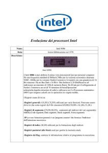 Evoluzione dei processori Intel