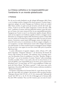 Karl Golser, La Chiesa cattolica e la responsabilità per l`ambiente in