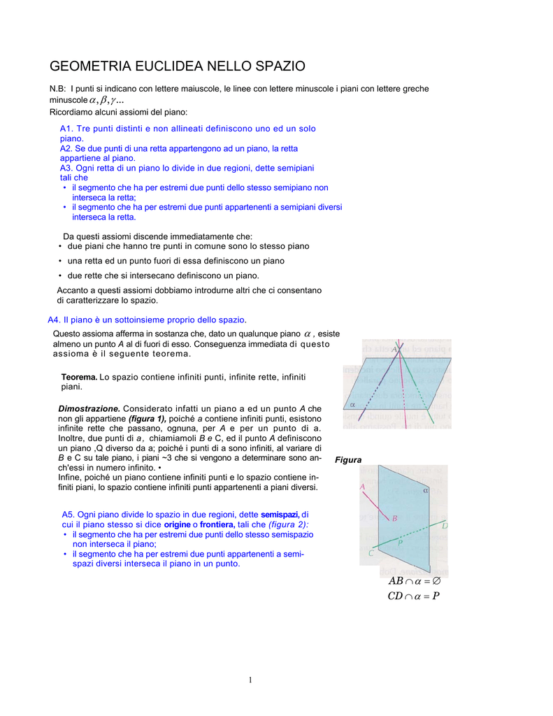 Appunti Di Geometria Euclidea Dello Spazio