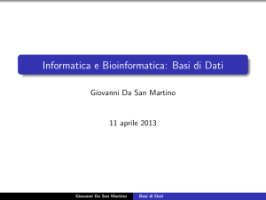 Basi di Dati - Giovanni Da San Martino Home Page