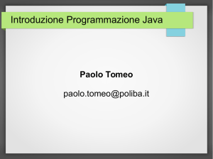 Introduzione Programmazione Java