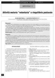Attivit&agrave; motoria "volontaria" e riequilibrio posturale - CAMO.