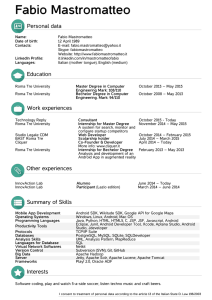 My CV - Fabio Mastromatteo