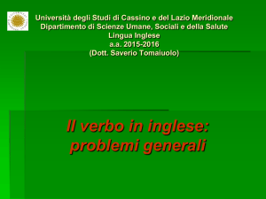 Il verbo in inglese: problemi generali